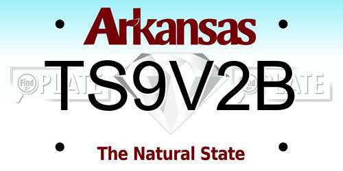 TS9V2B Arkansas License Plate