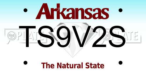 TS9V2S Arkansas License Plate