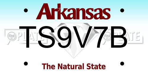 TS9V7B Arkansas License Plate