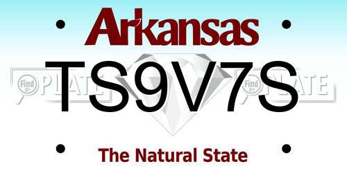 TS9V7S Arkansas License Plate
