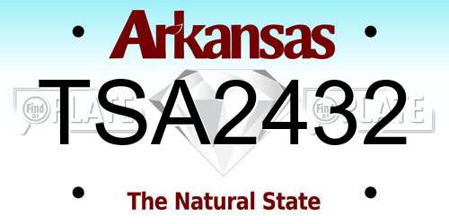 TSA2432 Arkansas License Plate