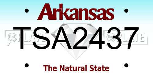 TSA2437 Arkansas License Plate