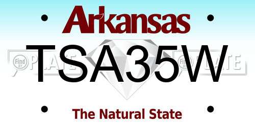 TSA35W Arkansas License Plate