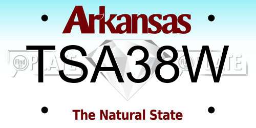 TSA38W Arkansas License Plate