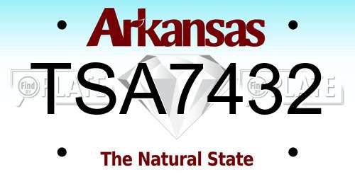 TSA7432 Arkansas License Plate