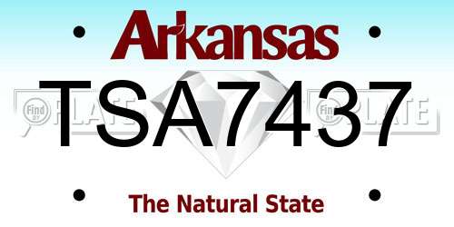 TSA7437 Arkansas License Plate