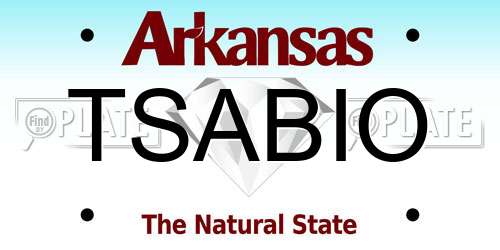 TSABIO Arkansas License Plate