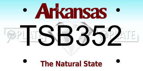 TSB352 Arkansas License Plate