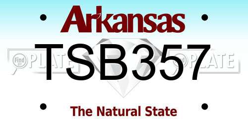 TSB357 Arkansas License Plate