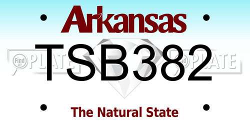 TSB382 Arkansas License Plate