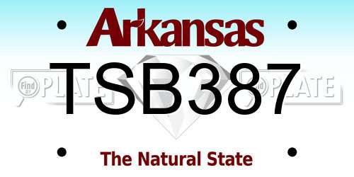 TSB387 Arkansas License Plate