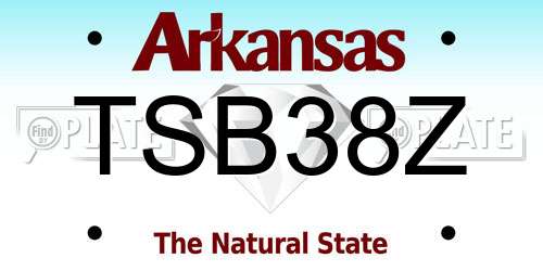TSB38Z Arkansas License Plate
