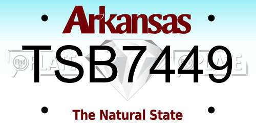 TSB7449 Arkansas License Plate