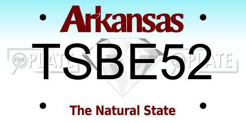 TSBE52 Arkansas License Plate
