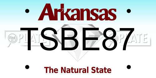 TSBE87 Arkansas License Plate
