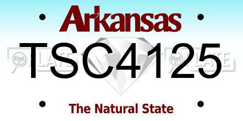TSC4125 Arkansas License Plate