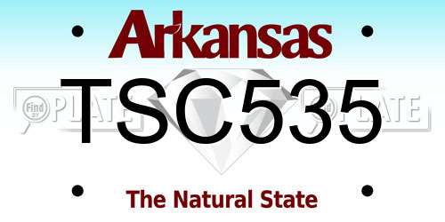 TSC535 Arkansas License Plate