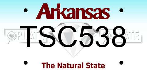 TSC538 Arkansas License Plate