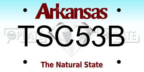 TSC53B Arkansas License Plate