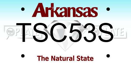 TSC53S Arkansas License Plate