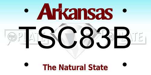 TSC83B Arkansas License Plate