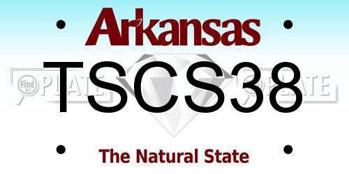 TSCS38 Arkansas License Plate