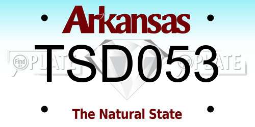 TSD053 Arkansas License Plate