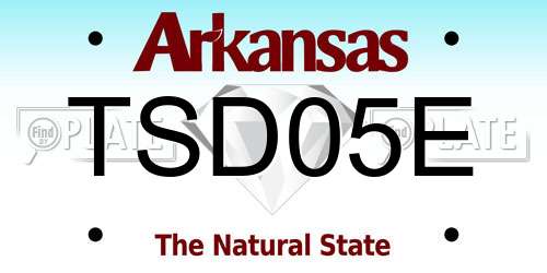 TSD05E Arkansas License Plate