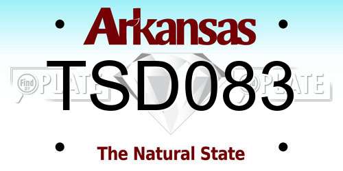 TSD083 Arkansas License Plate