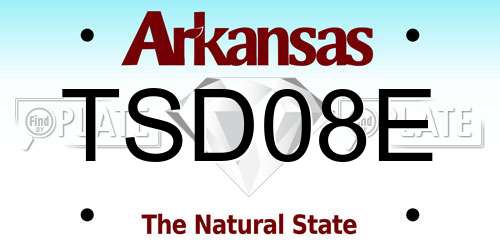 TSD08E Arkansas License Plate