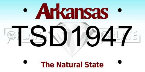 TSD1947 Arkansas License Plate