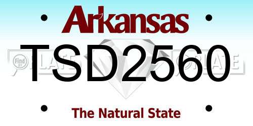 TSD2560 Arkansas License Plate