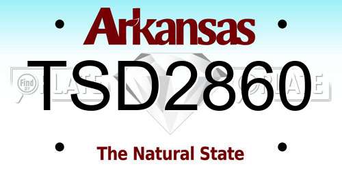 TSD2860 Arkansas License Plate