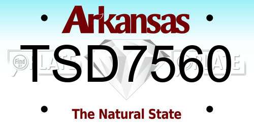 TSD7560 Arkansas License Plate