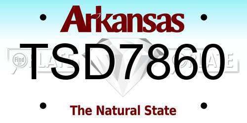 TSD7860 Arkansas License Plate