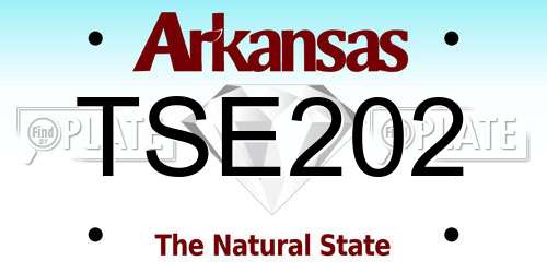 TSE202 Arkansas License Plate