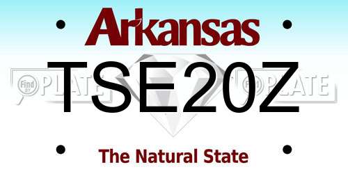 TSE20Z Arkansas License Plate