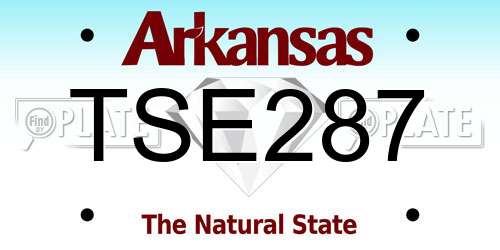 TSE287 Arkansas License Plate