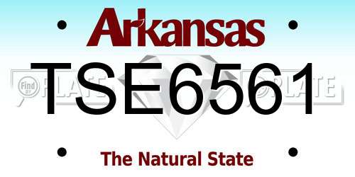 TSE6561 Arkansas License Plate
