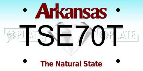 TSE70T Arkansas License Plate