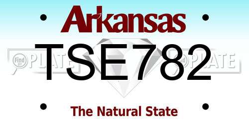 TSE782 Arkansas License Plate