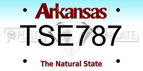 TSE787 Arkansas License Plate