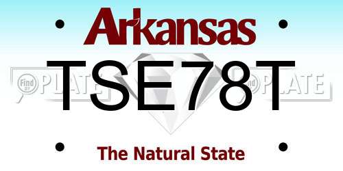 TSE78T Arkansas License Plate