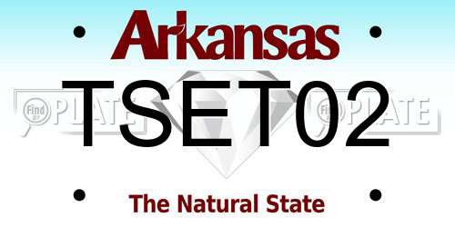 TSET02 Arkansas License Plate