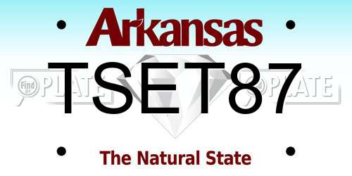TSET87 Arkansas License Plate