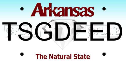TSGDEED Arkansas License Plate