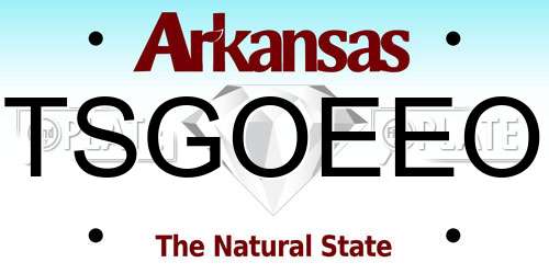 TSGOEEO Arkansas License Plate