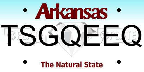 TSGQEEQ Arkansas License Plate