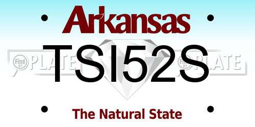 TSI52S Arkansas License Plate