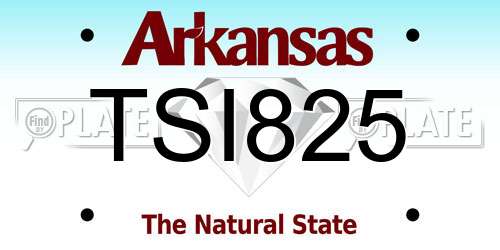 TSI825 Arkansas License Plate